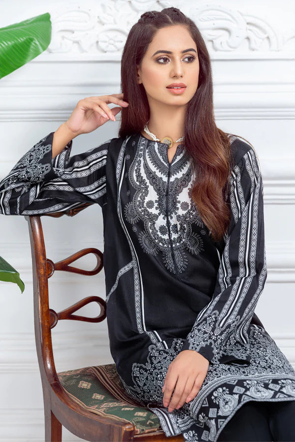 Black Embroidered Cotton Kurta