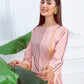 Peach Embroidered Cotton Kurta