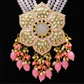 Pink Handcrafted Flower Brass Necklace Set