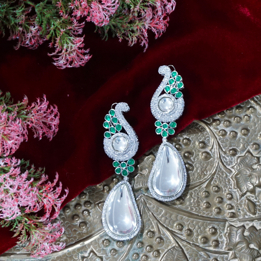 Green Handcrafted Earrings
