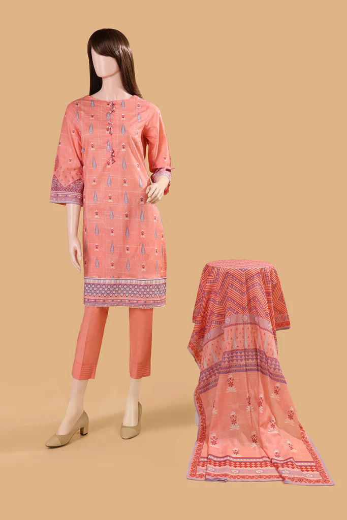 Orange Cotton Hand Block Printed Kurta