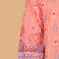 Orange Cotton Hand Block Printed Kurta