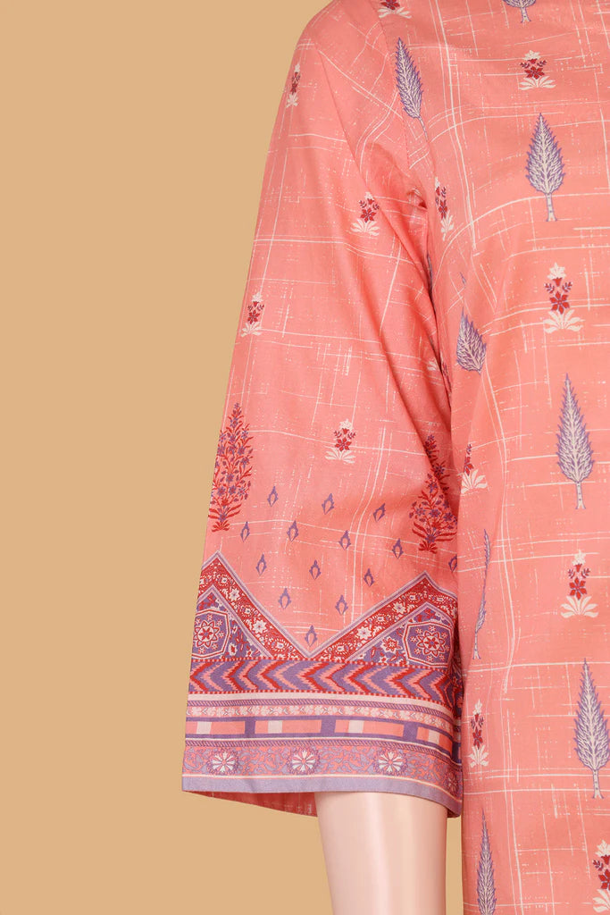 Orange Cotton Hand Block Printed Kurta