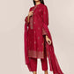 Maroon Cotton Silk Suit - Set Of 3