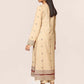 Beige Embroidered Cotton Kurta with Pants - Set of 2