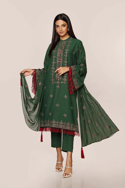 Green Embroidered Dupatta