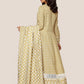 Yellow Block Printed Dupatta