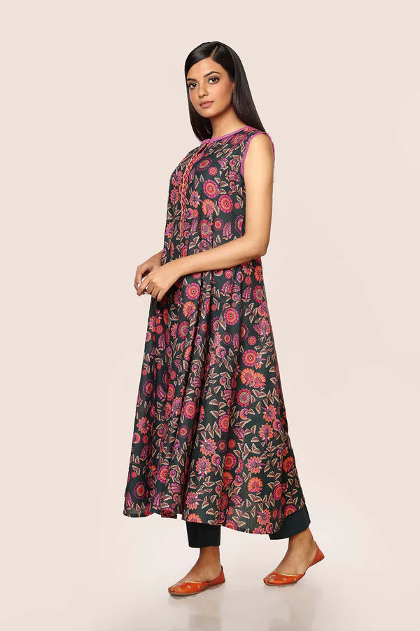 Multicolor Printed Cotton Dress