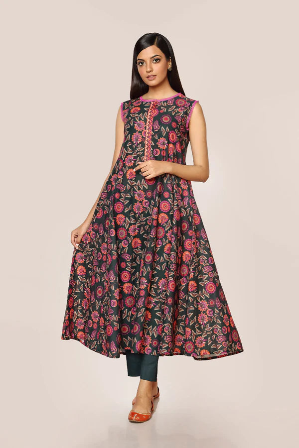 Multicolor Printed Cotton Dress