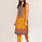 Yellow Printed Cotton Kurta with Pants - Set of 2
