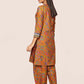 Mustard Yellow Printed Cotton Kurta