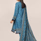 Blue Embroidered Cotton Suit - Set of 3