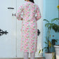 Pink Printed Cotton Kurta Pant Set