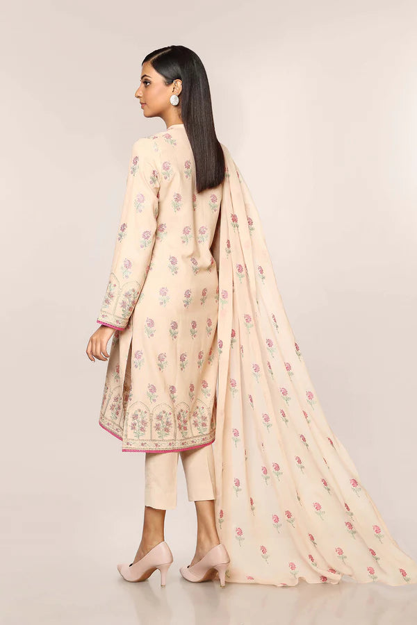 Beige Embroidered Dupatta